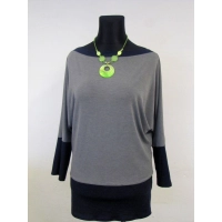 Tunika Eleni dwukolorowe kimono szary + grafit